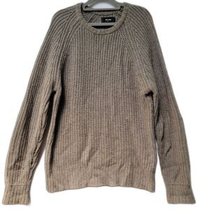 Jack Spade Gray Sweater Knitwear Crew Neck Suede Elbow Patches Men's Size M